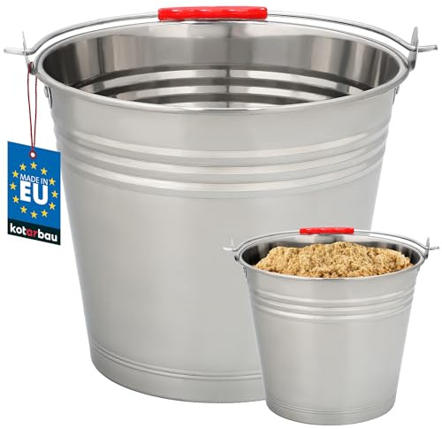 KOTARBAU® Metalleimer - 8 L - Lebensmittelecht - Blecheimer - Edelstahl Eimer - Putzeimer - Rostbeständig - Ascheeimer - Eimer aus Stahl
