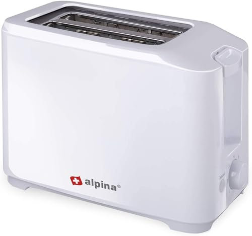 alpina Grille-pain - 7 supports - 2 tranches - Compartiment ramasse-miettes - 700 W - Blanc