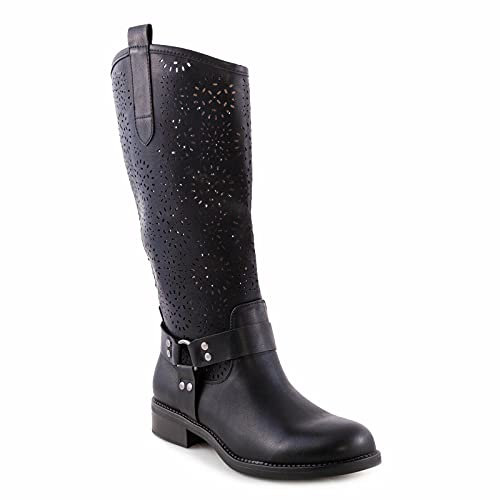 Toocool Stivali Donna Traforati Estivi Scarpe Tacco Comodo Primaverili GR-6601 [37,Nero]