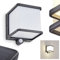 LED Solarleuchte Burseryd, moderne Außenlampe aus Metall in Anthrazit und weißem Kunststoff, mit Solarpanel und Akku, Wandlampe mit Bewegungsmelder und An-/Ausschalter, 7,5W, 500 Lumen, 4000 Kelvin