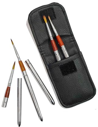 The Art Shop Skipton Pocket Paint Brush Set in Leather Wallet