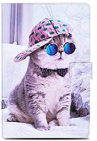 Rostsant Coque Samsung Tab A6 Housse en Cuir PU & TPU Cover Case Étui Housse de Protection pour Samsung Galaxy Tab A 2016 10.1 Pouces SM-T580/SM-T585 - Chat Chat