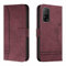QIWEIQING Kompatibel mit Xiaomi Mi 10T Pro Hülle Leder, Klapphülle HandyHüllen Handytasche Case für Xiaomi Mi 10T, Flip Schutzhülle Flip Case für Xiaomi Mi 10T / Mi 10T Pro Red Wine HX