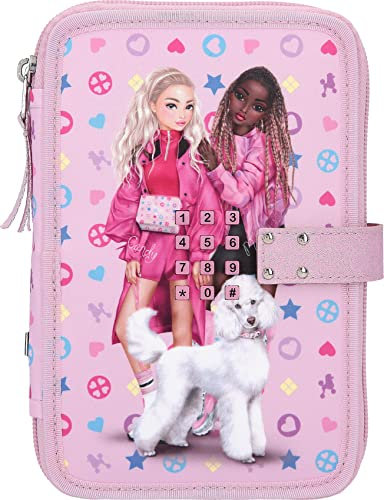 Depesche TOPModel 25-teiliges Stiftemäppchen mit 25 Geheimcode Sound BLING, Schwarz, Einheitsgröße