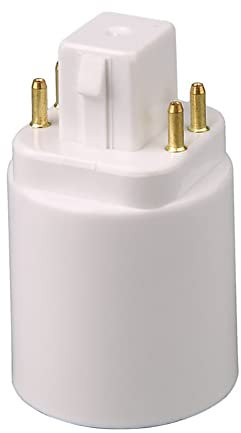 Jorzer LED Light Lamp Adapter GX24Q-E26 Bulb Holder Screw to Bayonet Converter, White, Plastic, 3.3cm x 5.1cm x 2cm