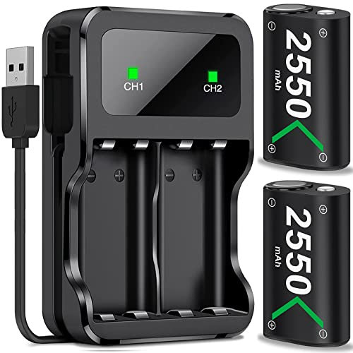 Mocagen - Batería de mando para Xbox One/Xbox Series X|S recargable, 2 baterías Chager de 5520 mWh para Xbox1 S/X/Xbox1 Elite