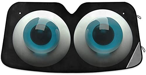 Parasol para parabrisas de coche, parasol para ventana delantera con ojos divertidos, bloque plegable, protector de visera para rayos UV para coche, sedán, camión, SUV, 55 x 29,9 pulgadas,Style 3
