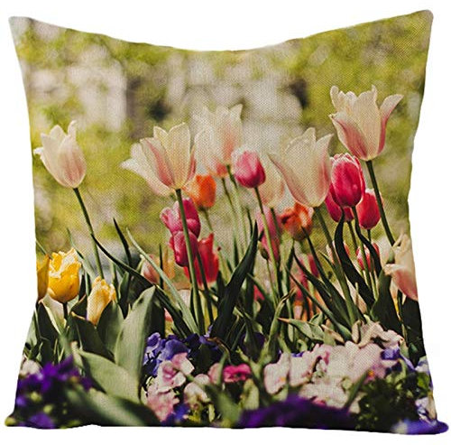 EHOMERY Kissenbezüge Nackenrolle Kissenbezug Personalisiert Seide Zierkissenbezüge Kissenbezüge Terasse Kissenbezug Orientalisch Wohnzimmer Sofa Dekoration 18X18 Inches