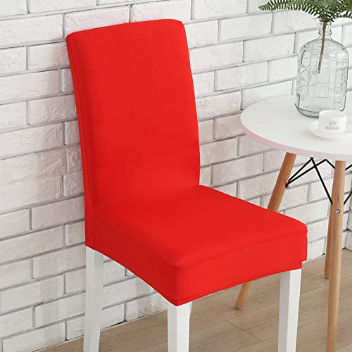 Stuhlhussen Rot Hussen für Stühle Stretch Weiche Elasthan Stuhlhussen Schwingstühle Waschbar Stuhlbezug Abnehmbare Stuhlhusse Langlebig Universal Chair Cover 2 Stück