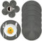 SOUTHGATE Tischsets Abwaschbar 12er Set Platzsets Rund Doppelseitigen Tischläufer Hitzebeständig rutschfest Platzdeckchenn aus PP 6er 38cm Tischuntersetzer Platzset und 6er 10cm Glas Untersetzer(GRAU)