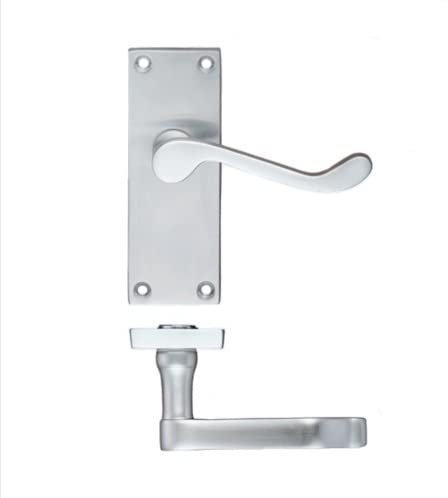 Golden Grace Victorian Scroll Lever Latch Door Handles in Satin Brushed Chrome Finish, 1 Pair - 120mm Long