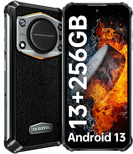 OUKITEL WP22 Rugged Smartphone, 10000mAh Android 13 Rugged Phone 13GB(8+5)+256GB, 125dB Large Speaker Mobile Phones, 6.58 FHD+ SIM-Free & Unlocked Mobile Phones NFC, Outdoor Enthusiasts & Workers