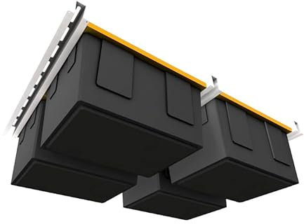 E-Z Garage Storage Sistema organizzativo per riporre 4 bidoni sul soffitto del garage, regolabile per adattarsi a vasche di qualsiasi dimensione, prodotto negli Stati Uniti