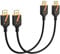 RyzzRooa 1 FT/12 Inch Short DisplayPort Cable 2-Pack, DP to DP, 4K, 2K@165Hz, 3D, HDR, FreeSync, G-Sync, ARC, Black, Male-to-Male, Computer, Monitor, TV, Docking Station, Graphics Card