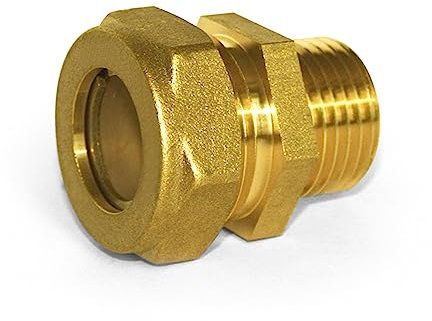 Stahlmann - Raccordo per tubo corrugato, raccordo per manicotto per acqua con filettatura esterna, doppio nipplo per tubo corrugato in acciaio inox, montaggio rapido, (M) 25 x 1 EF