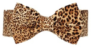 Disimlarl Damen Leopardenmuster Krawatte Kleid Gürtel Big Schmetterling Taille Elastizität Taille Mode Bund, leopardenmuster, One size