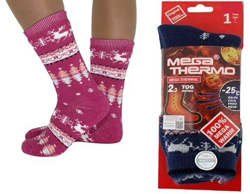 Rungassi Warme Socken Thermo Mega Winter Socken Hirsche Größe: 39-42