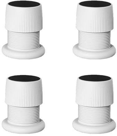 TopHomer Lot de 4 rehausseurs réglables antidérapants pour meubles, lits, canapés, lits de 4,1 à 6,3 cm, pour canapé, lit, table, chaise, élévateurs (blanc)