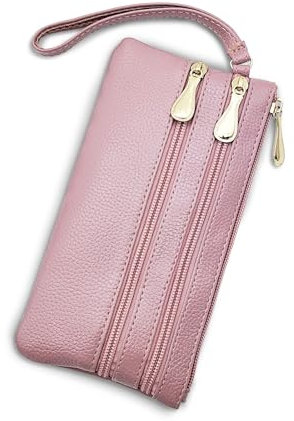 FuninCrea Portafoglio Donna Grande Borsellino da Polso in Pelle PU, Portamonete Donna Lungo Porta Carte 3 Tasche con Cerniera, Borsellino Donne con Cinturino da Polso per Cellulare Carta