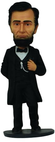 PosterPapaa The Abraham Lincoln Wackelkopf-Tischfigur, 12,7 cm hoch, perfekt für Schreibtisch, Zuhause, Büro und Auto, ab 15 Jahren.