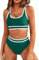 GRMLRPT Maillots Deux Pièces Femme Sexy Sportif Ensemble Bikini pour Femme Mode Col en U Taille Basse Maillot de Bain 2 Pièces (Vert,M)
