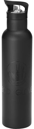 BODY GLOVE Borraccia termica in acciaio inox da 730 ml, con cannuccia e coperchio a scatto, per sport, lavoro, scuola (nero)