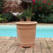 Palatina Werkstatt Kreta Keramik frostfester handgefertigter Terracotta Blumentopf inkl. Topfecken, Pflanzkübel, Pflanzgefäß zum Bepflanzen für den Innen- und Außenbereich (33 cm + Topfecken)