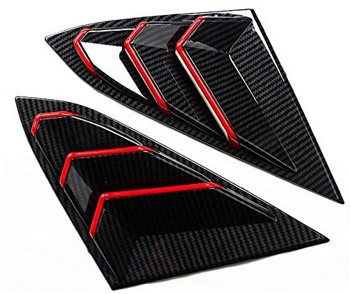 Blmirror Dreieckige Kohle Faser für die Heckscheibe mit Roter Linie für 10Th 2017 2018 2019 Jalousien Dreieckige Schutz Abdeckung