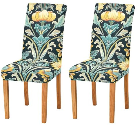 ODAWA Stuhlhussen mit Vintage-Blumenmuster, für Küche, Hochzeit, Party