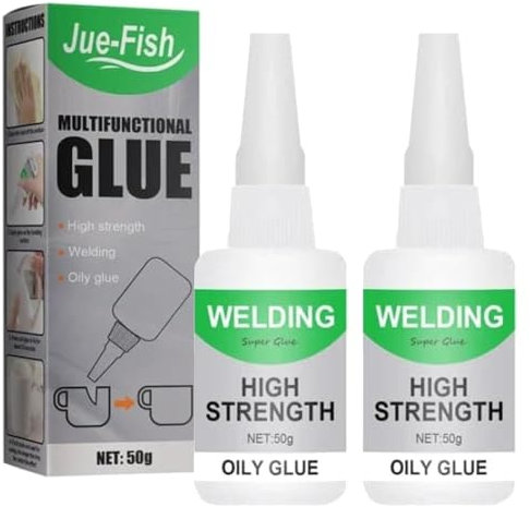 Super Glue for Welding, High-Strength Oily Glue Powerful Universal Glue, Multifunctional Welding Adhesive High-Strength Oil-Based Glue (2Pcs)
