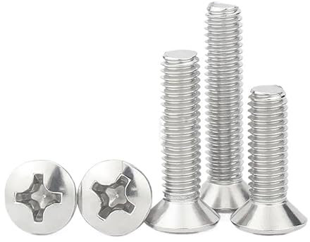 AYYSSM M2 M2.5 M3 M4 M5 M6 304 Stainless Steel Cross Recessed Raised Countersunk Head Half Oval Screw Bolt(5mm,M2.5 (50PCS))