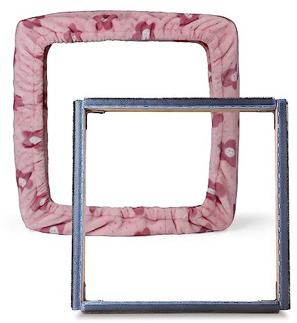 JTVTW Greiferstreifen-Rahmen Gripper Strip Frames Punch Needle Hooking Frame Stickrahmen mit Deckel 30*30cm (Rosa)