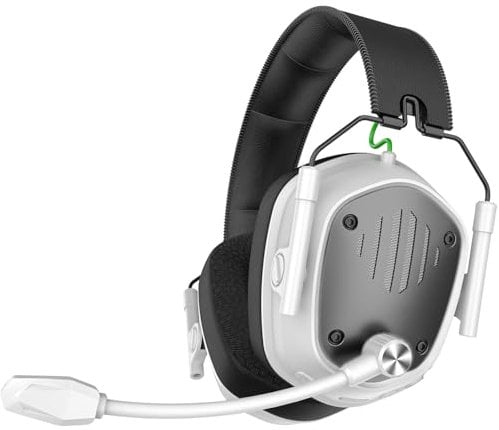 Skapendy VK81 Cuffie Gaming Wireless con Microfono, 2.4 GHz Cuffie Gaming con Audio lossless, Cuffie da gioco pieghevoli con RGB per Ps5, Ps4, PC, Switch, Mac, Bluetooth 5.4, 50+ Ore - Nero Bianco