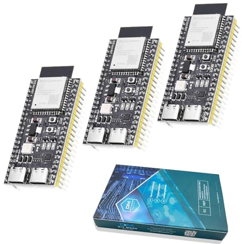 Diymore 3PCS para ESP32 S3 DevKitC 1 N16R8 para ESP32 S3 1 N16R8 Placa de Desarrollo WiFi Bluetooth 5,0 Placa de Desarrollo de Malla [ Las Clavijas están soldadas ]