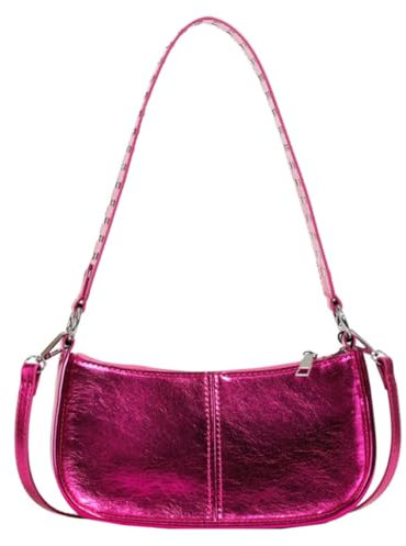 Ldabrye Sacs à main pour femme, sac à bandoulière, sac fourre-tout pour filles, sac à bandoulière couleur bonbon, style coréen, sac à bandoulière en polyuréthane pour aisselles, rose vif