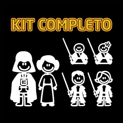 Kit Adesivi Auto Famiglia a Bordo - Confezione Famiglia 6 Personaggi