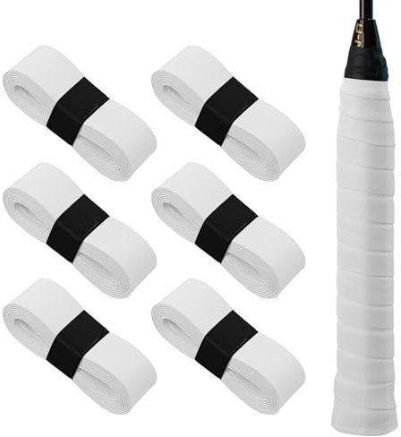 MEGAVOW 6 Stück Tennis Griffband Selbstklebend, Griffband Tennisschläger, Anti-Rutsch Badminton Griffband Saugfähig Griffband Badmintonschläger für Tennisschläger Badminton Squash Schläger