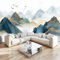 JEDTAKCT Papier Peint Panoramique Nature 400X280Cm - Revêtement Mural Décoration Salon - Design Moderne - Montagnes Rayées - Peinture De Paysage De Luxe Déco Nature Plantes Tableaux Muraux
