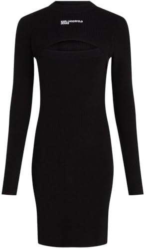 Karl Lagerfeld Jeans Damen Cut Out Knit Dress
