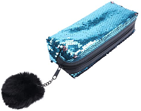 GRIRIW Meerjungfrau Federmäppchen Glitzer Pailletten Tasche Kosmetiktasche Schreibwaren Etui für Reißverschluss Platz für Stifte und Accessoires