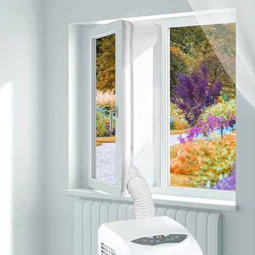 Yulado 300cm Cubierta Aislante Universal de Ventanas para Aire Acondicionado Portátil y Secadora Apto para Todos los Aparatos de Aire Acondicionado Portátiles, Fácil de Instalar