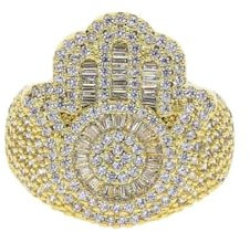 Ring Ringe Damen Bijouterie Herren Hip Hop Männer Finger Schmuck Glück Türkische Hand Geformt Iced Out Bling Ringe 8 Gold