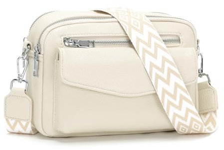 YISUOHOOM 6 Farben Umhängetasche Damen Klein 2025 Crossbody Bag Kleine Handtasche Veganes Leder Tasche Damen Beige Geschenke für Frauen