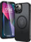 TAURI Funda Magnética para iPhone 13/iPhone 14 (Compatible con MagSafe) con Protectores de Pantalla de Vidrio Templado, Carcasa Rígida Anticaídas, Negro Opaco