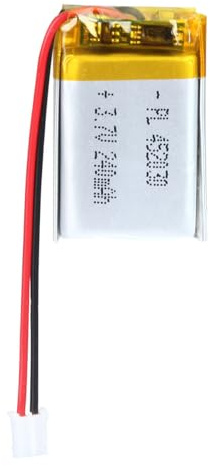 LiPo Akku 3,7V 240mAh 452030 mit JST-Kabel – Wiederaufladbarer Lithium Polymer Akku für Bluetooth-Lautsprecher, DIY-Projekte und Elektronikgeräte