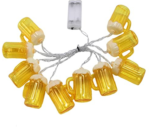 ABOOFAN 2m Beer Mug Led String Lights Led Battery Operated Indoor Holiday Decor for Party