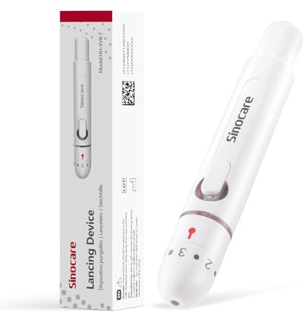 sinocare Lancing Device for Blood Sugar Testing, Slightly Painful, Easy to Use, 1-9 Level for Lancing (no lancets)