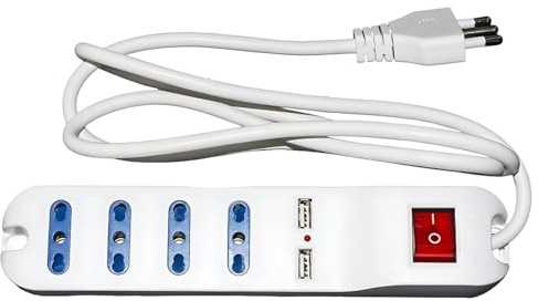 Microspia GSM Occultata in Multipresa - Ascolto Ambientale 24/7 con Attivazione Vocale Automatica anche Senza Corrente e Senza Interruzioni – 4 Prese + 2 USB Funzionanati - Cavo 1,5 metri