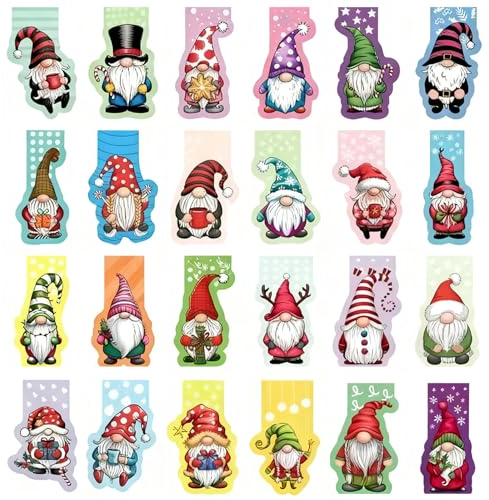 Weihnachten Magnetische Lesezeichen,24 Stück Weihnachten Magnetische Seitenclips,Magnetic Markings,Magnet Lesezeichen Kinder,Magnetische Seiten Markierungen für Schüler,Buchliebhaber,Lehrer,Studenten