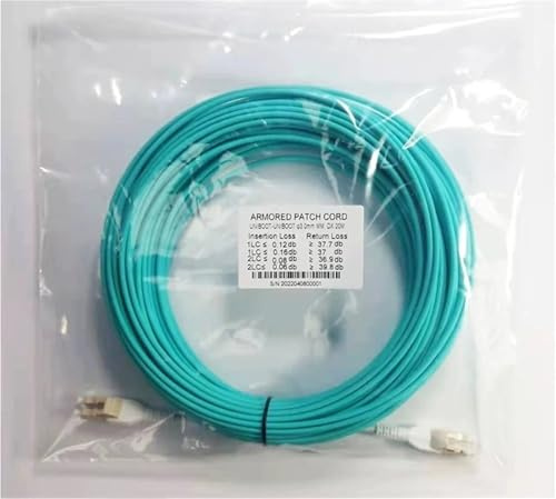 HAIZHI Cordon de raccordement Fibre Optique blindé OM4 Uniboot-LC 2 conducteurs 1-500 m(120m 1pc)
